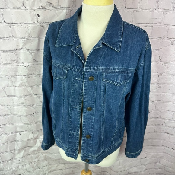 Talbots Jackets & Blazers - talbots Classic Blue Denim jean Jacket sz M 100% cotton boho western casual
